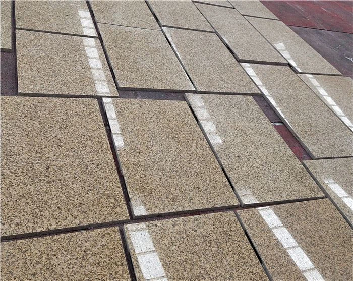Gold granite tile cut to size