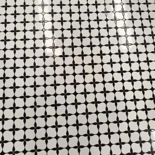 Black and White Marble Mosaic Floor Tiles
