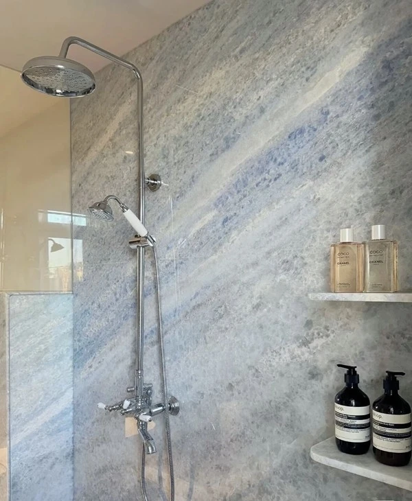 Blue Marble Bathroom Wall Tile