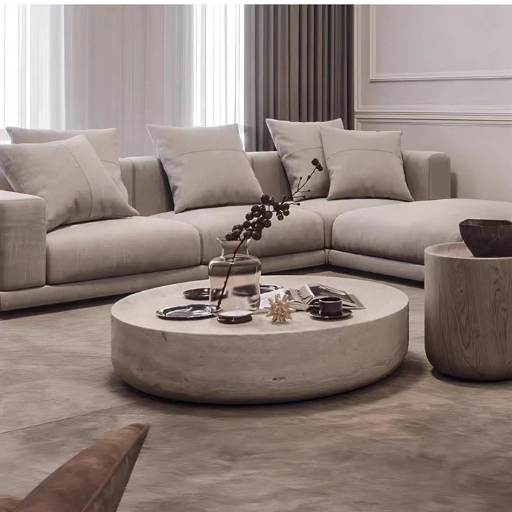 Round Travertine Coffee Tables