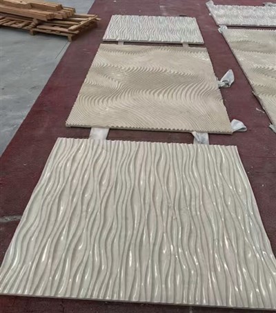 Tíleanna Balla Ripple Uisce Beige Marble 3D