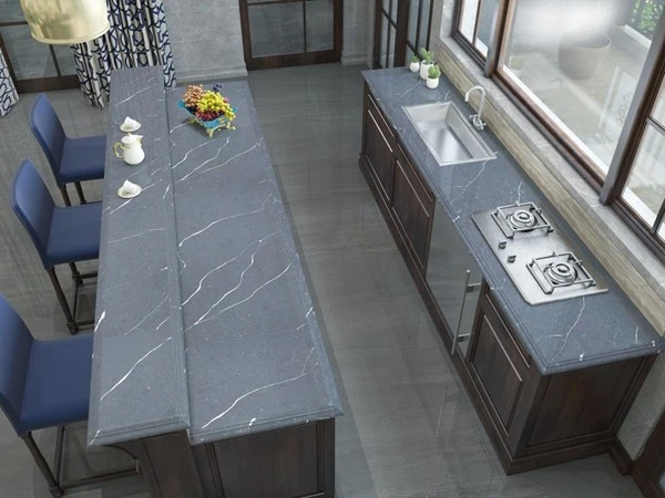 Virginia Mist Black Quartz countertop